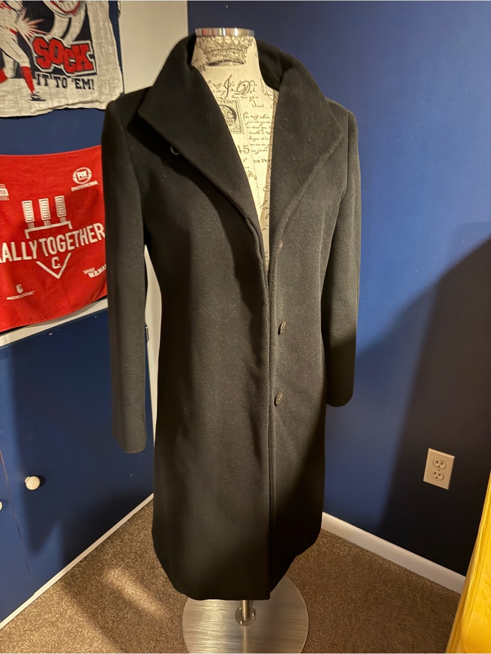 Luxury Cinzia Rocca Black Wool Winter Long Coat - Made in Italy